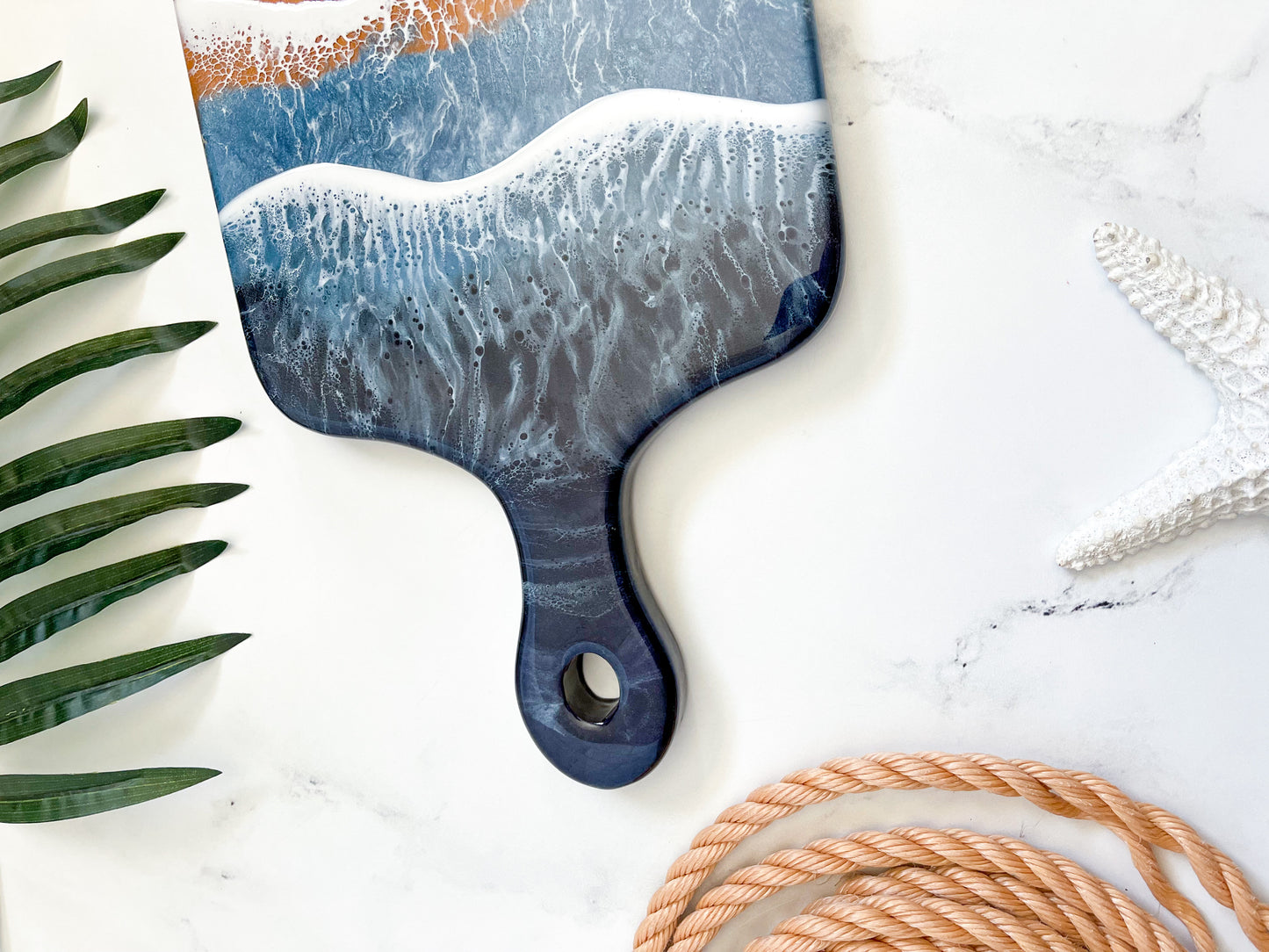 Cherry Ocean Charcuterie Board with Handle
