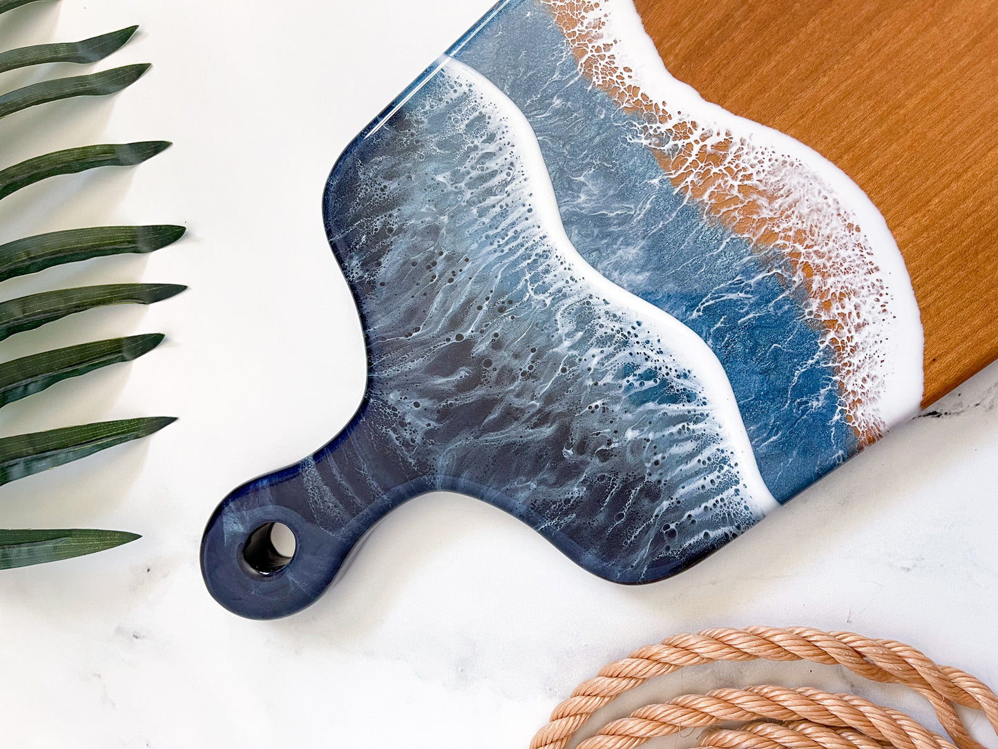 Cherry Ocean Charcuterie Board with Handle