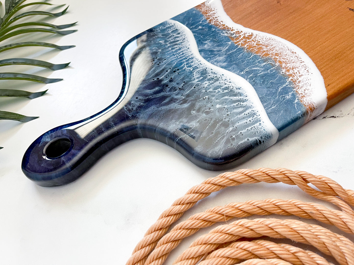 Cherry Ocean Charcuterie Board with Handle