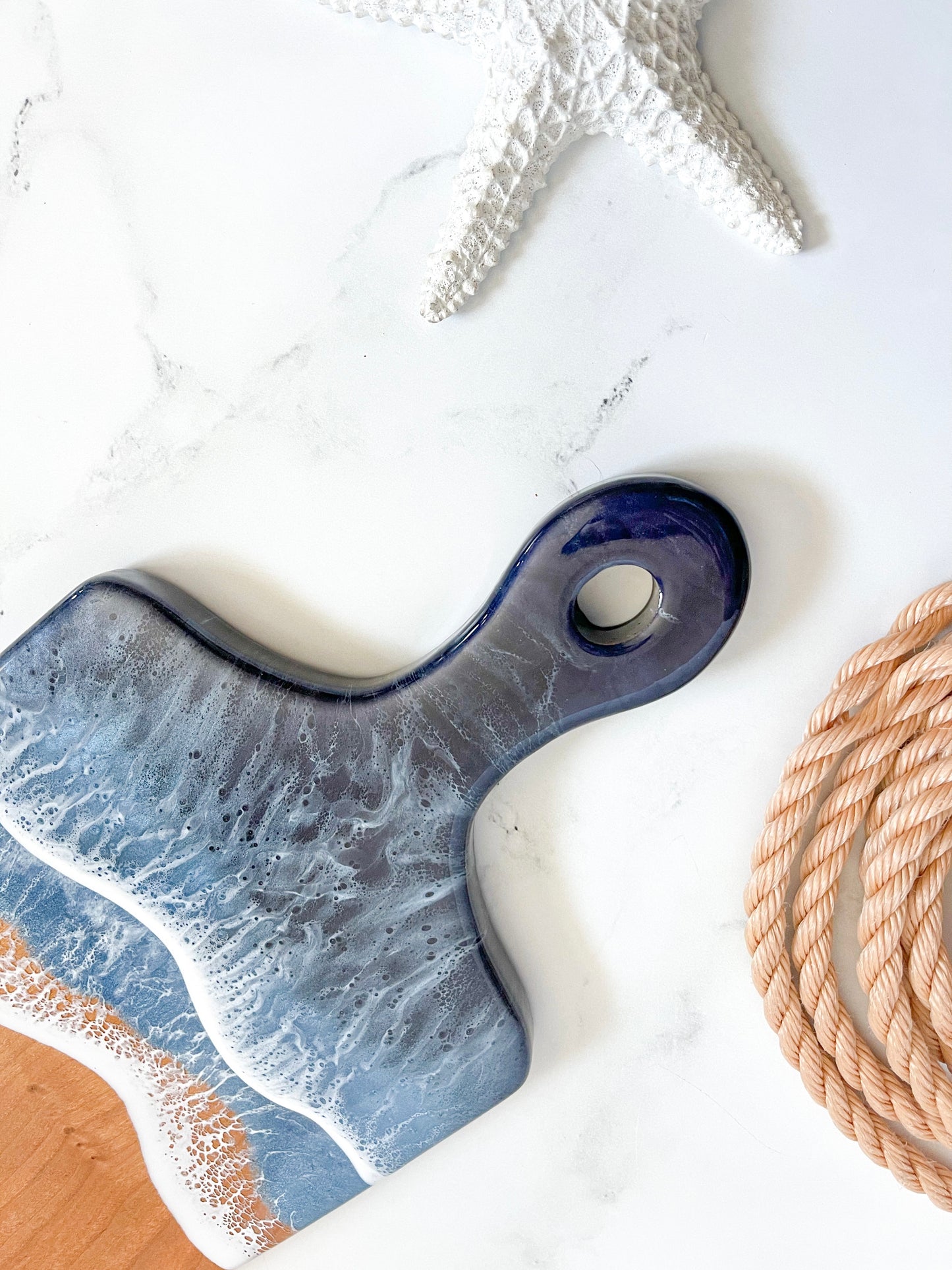 Cherry Ocean Charcuterie Board with Handle