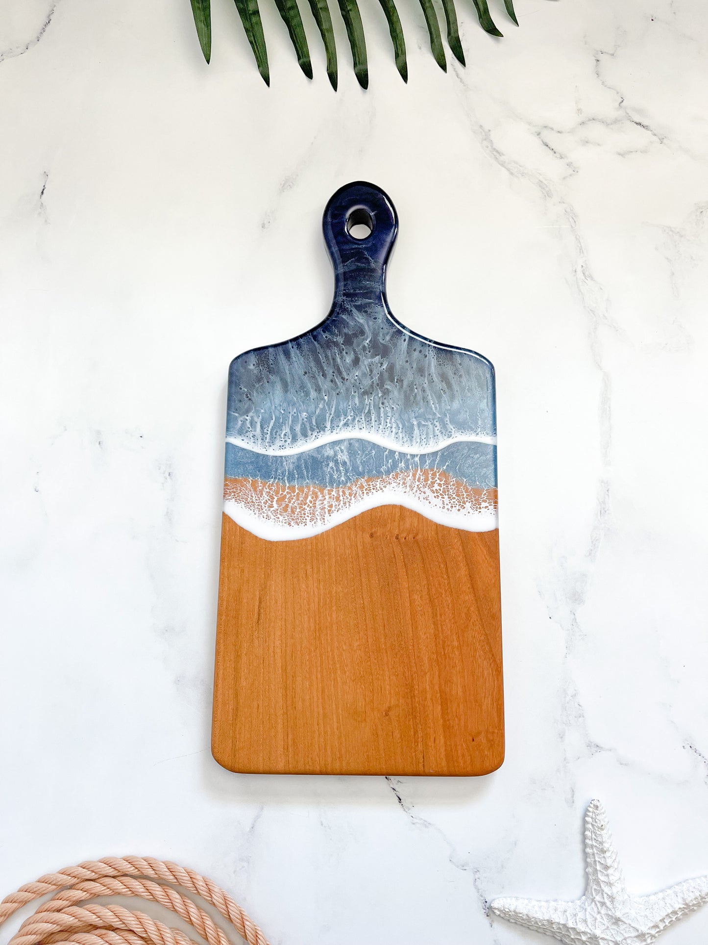 Cherry Ocean Charcuterie Board with Handle