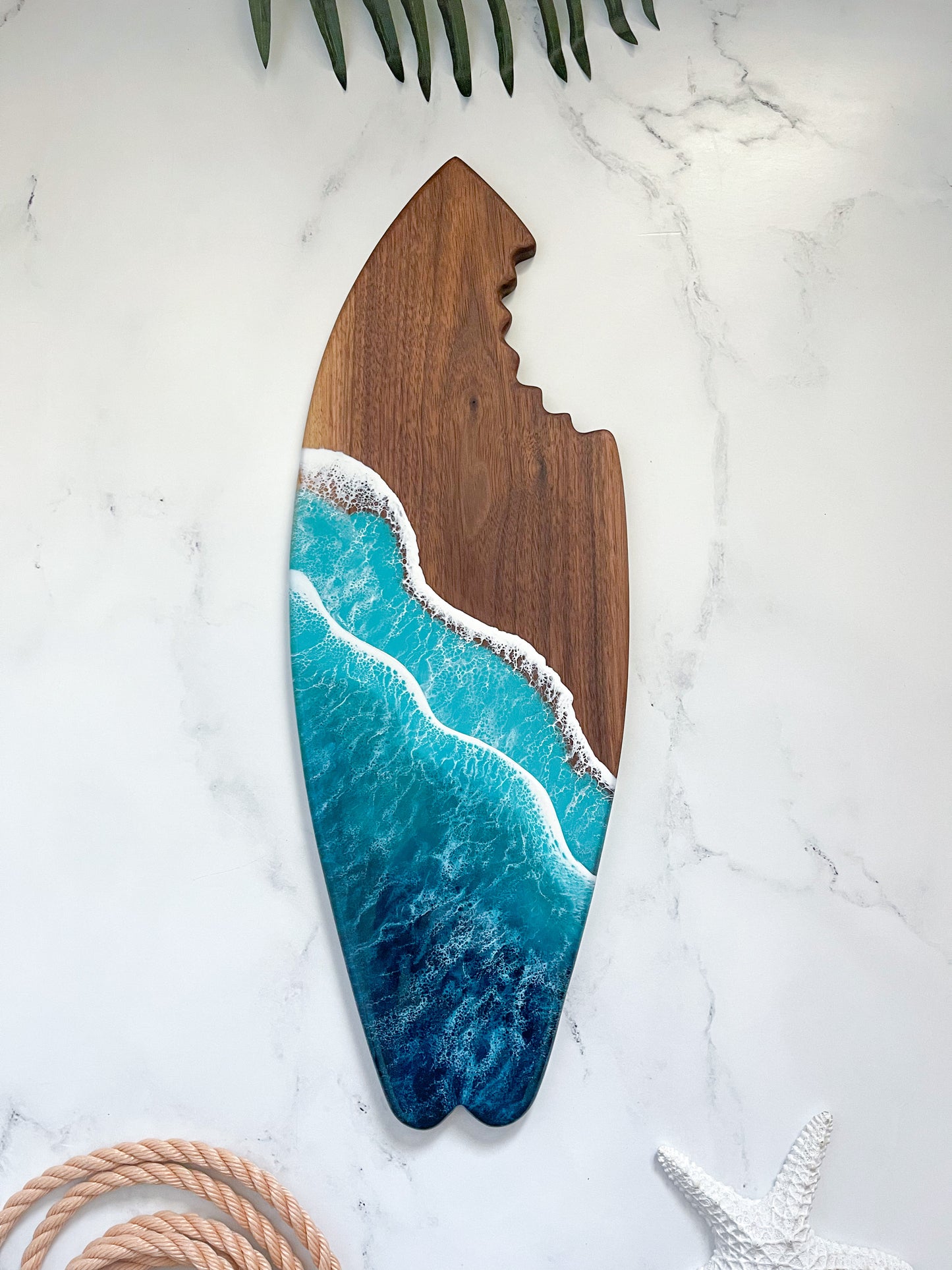Walnut Shark Bite Surfboard – Coral Way Designs