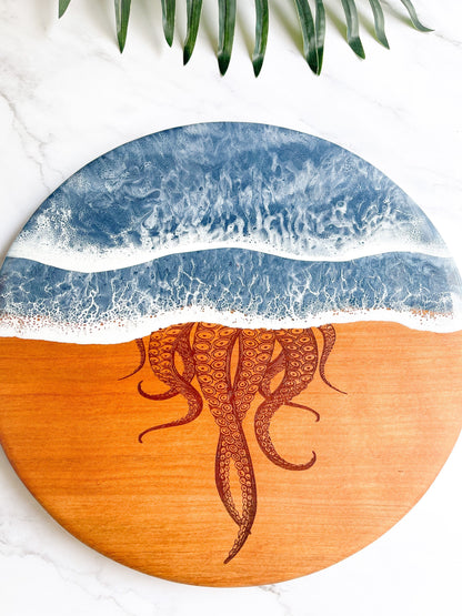 Round Octopus Cherry Ocean Charcuterie Board