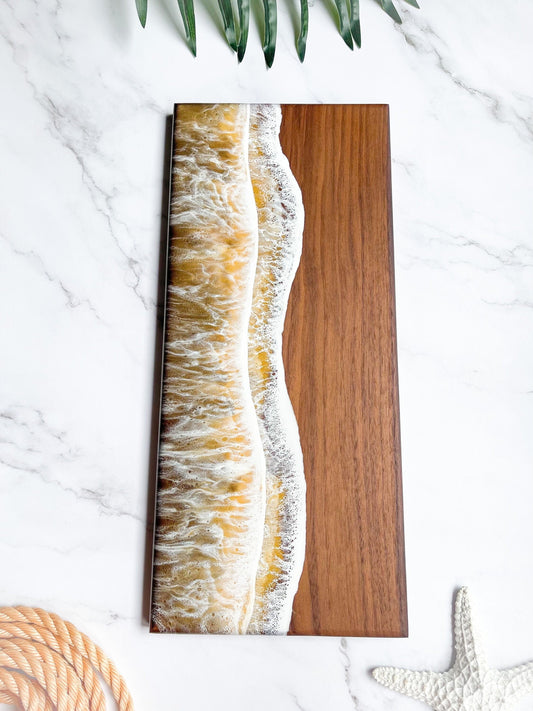 Bronze Walnut Beach Ocean Charcuterie Board