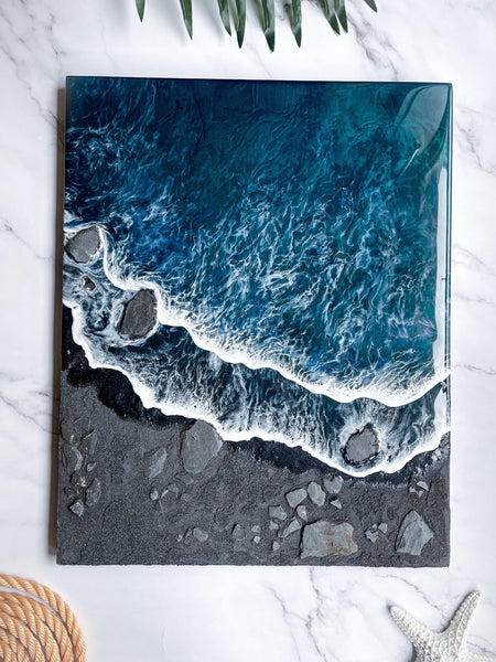 OCEAN RESIN ART Painting Beach Resin Paint Resin Epoxy Beach Resin Art  Beach Fluid Painting Epoxy Resin Wall Decoration Epoxy Beach 