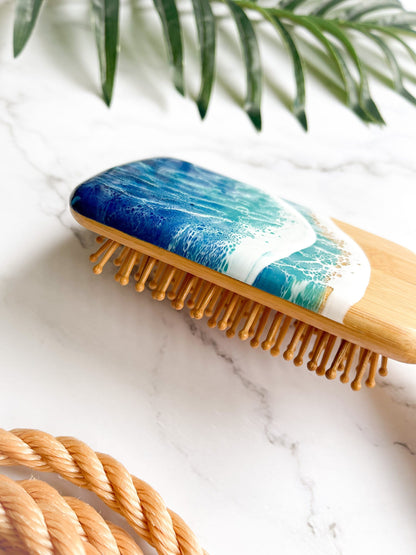 Organic Bamboo Beach Resin Art Paddle Brush