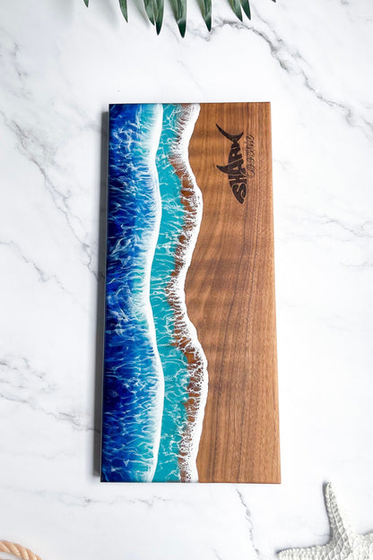 Shark Ocean Walnut Charcuterie Board