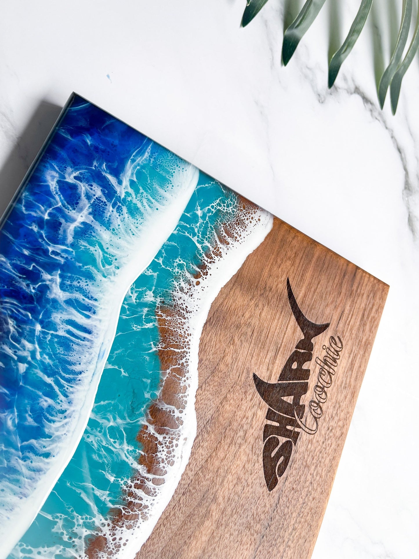 Shark Ocean Walnut Charcuterie Board