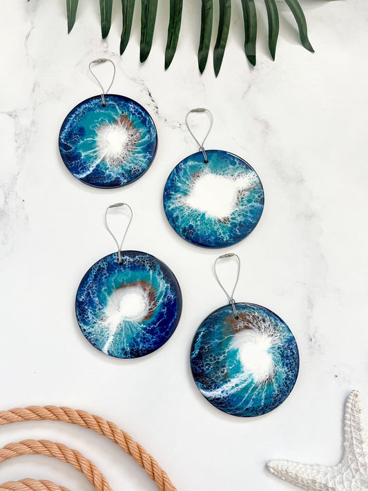 Hurricane Survivor Walnut Ocean Tree Ornaments