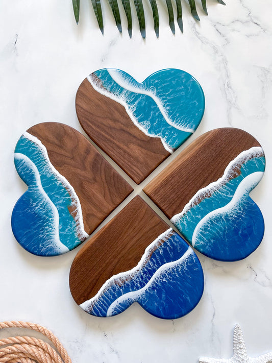 Heart Shaped Walnut Charcuterie Boards