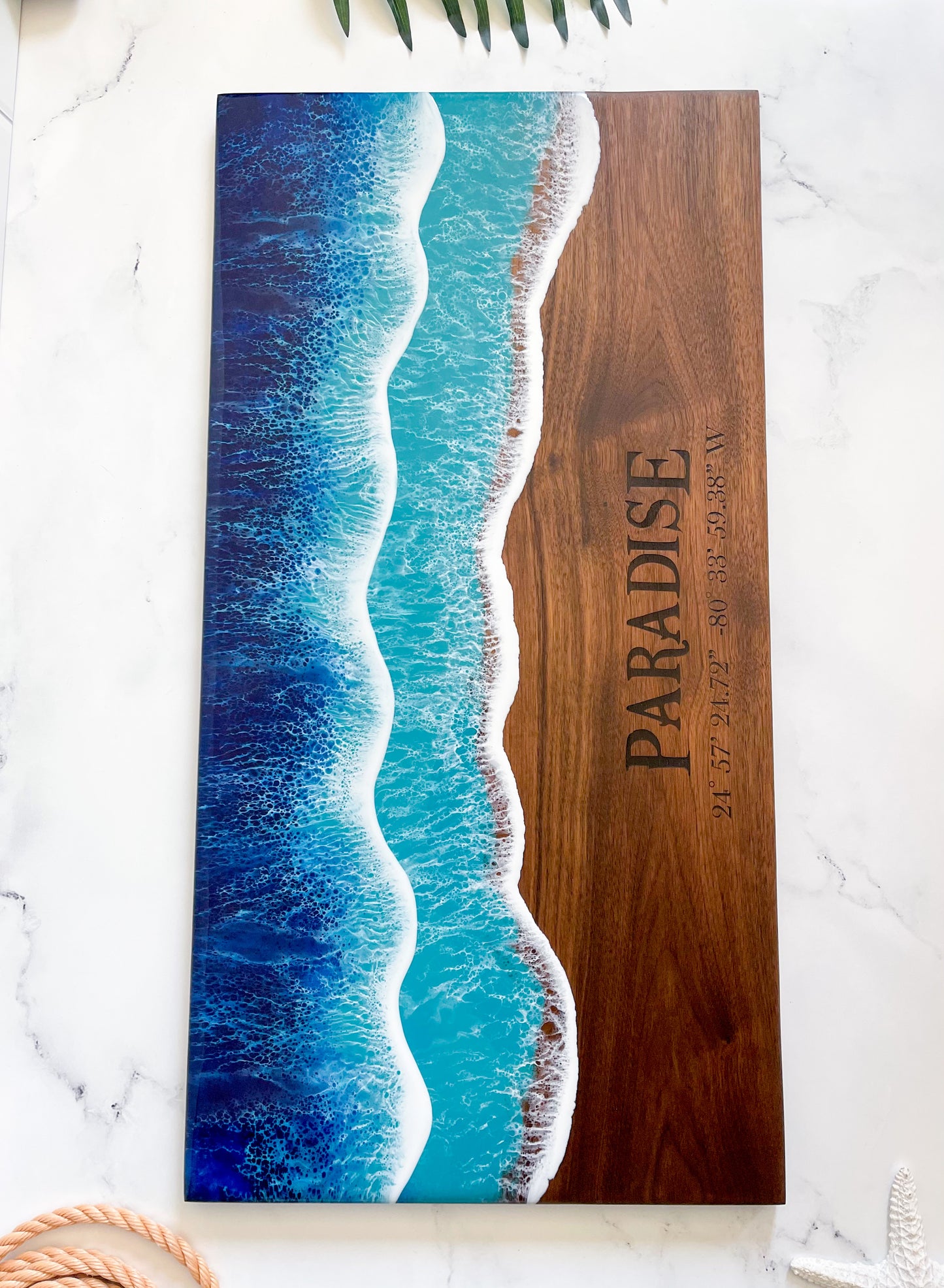 30 X 15 Large Walnut Ocean Charcuterie Board