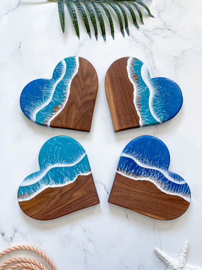 Heart Shaped Walnut Charcuterie Boards